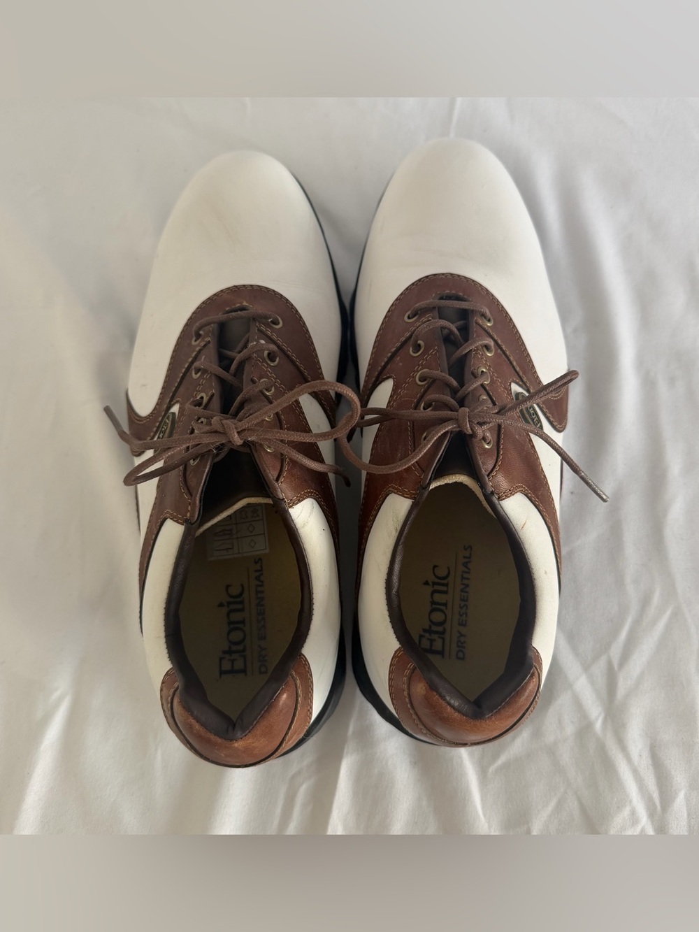 Etonic Men’s White and Brown Athletic Golf Shoes Sz 10.5 - Picture 4 of 9
